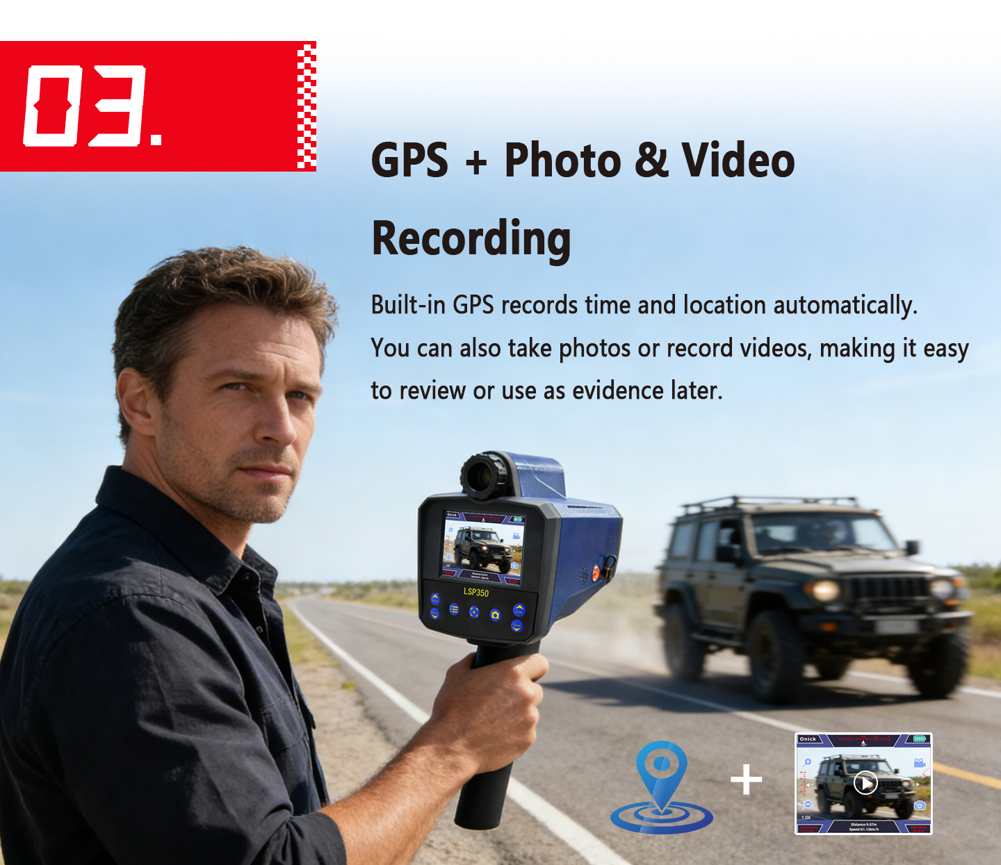 LS350 Handheld Laser Speed ​​Meter with Printing Function